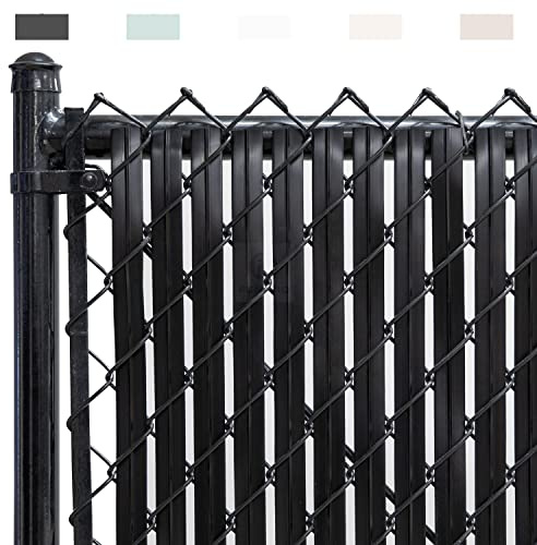Fenpro Chain Link Fence Privacy Blade Slates with Bottom Lock 6x10 Ft Black for Gardening, Privacy, Outdoor Wall, Balcony, Patio, Yard, Safety Fence Screen Cover for Dog, Cat, Pet Hedge Slats