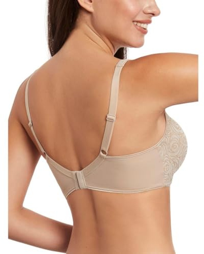 Selene, Reggiseno Donna Fascia Alta Comfort, con Ferretto Senza Imbottitura, in Comodo Tessuto, Collezione Teresa, Colore Terra, Taglia 3D
