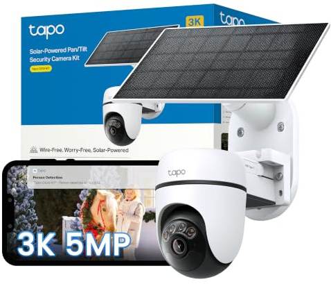 Tapo C630 KIT 3K 5MP Solar Pan/Tilt Outdoor Security Camera Wireless | 360° AI Tracking CCTV Camera, 180-Day Battery Life, Solar Powered, Color Night Vision, AI Detection, IP65, No Monthly Fee