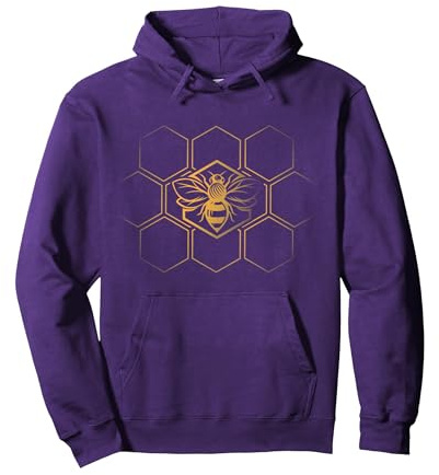 Camicia da Apicoltore, Apicoltura - Nido d'Ape, Apicoltura Felpa con Cappuccio, Unisex per Adulti, Viola, XL