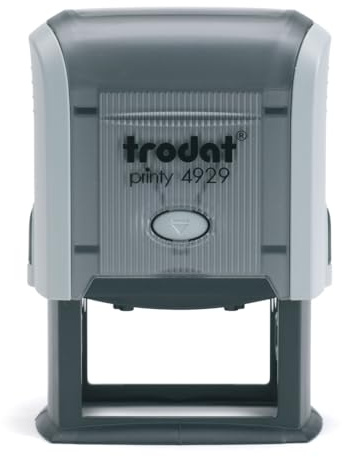 Trodat Printy 4929 - Tampon Encreur Professionnel Automatique 6 lignes À Personnaliser - Empreinte 50 x 30 mm Offerte (Gris)