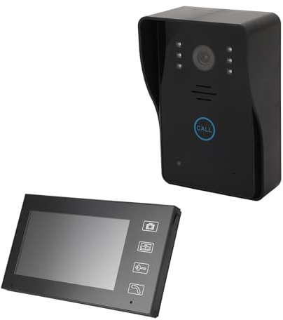 Garsent de intercomunicación de Timbre de Puerta de intercomunicación con Video inalámbrico, Mirador de 3.5 Pulgadas y visión Nocturna con conversación bidireccional (1 Monitor de Interior)
