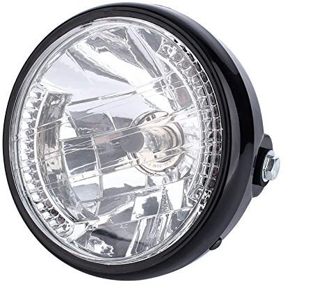 KIMISS faro tondo Faro per motocicletta 7, faro universale a LED giallo per moto rotondi HV 35 W 35W con staffa di montaggio