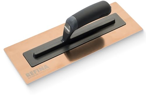 REFINA SUPERFLEX-3 Plastering Trowel - 14 x 5 (360 x 125mm) Flexible 0.5mm Rose Gold Stainless Steel Blade for Finishing Walls & Ceilings - Lightweight Plastering Tools & Construction Tools