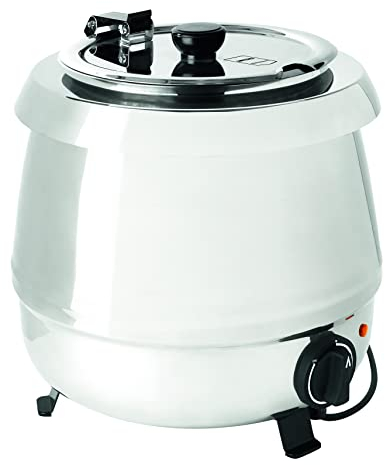 METRO Professional Suppentopf GSK2009, Edelstahl, drehbarer Deckel, 9 L, abnehmbare Schüssel, 400 W, silber
