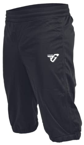 Frankie Garage - Pantalone Sportivo per Uomo, Pantaloncino Pinocchietto Tecnico per Allenamento,Sport o Palestra L Nero