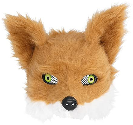 Boland 56764 – Mask räv med plysch, ansiktsmask, halvmask, djurmask för JGA och karneval, maskeraddräkter