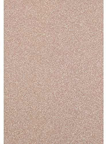 Florence Cartoncino glitterato, formato A4, colore champagne, 5 fogli di carta per scrapbooking, per realizzare biglietti e altri lavori con la carta, 250 g/m²