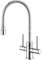 Pull Down Kitchen Sink Tap with Flexbile Hose Twin Lever Mixer Faucet Taps Mixers 360 Swivel Spout Dual Mode Spray Head Chrome