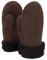 Rohn Moden Lammfell Handschuhe Nepal braun echtes Lammfell für Damen und Herren, Fäustlinge, Fausthandschuhe in Premiumqualität aus mongolischem Lammfell