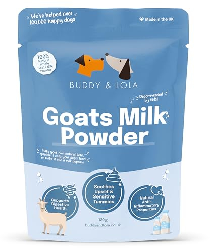 Buddy & Lola Goats Milk Powder for Dogs & Cats | Digestive Dog Health | Low Lactose Formula for Dog & Puppy | Perfect for Hydration | Suitable for Puppies & Dogs of all ages | Nutrient Rich