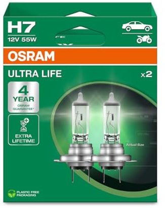 Osram ULTRA LIFE, H7, halogen headlight lamps, Hanging folding box (2 lamps)