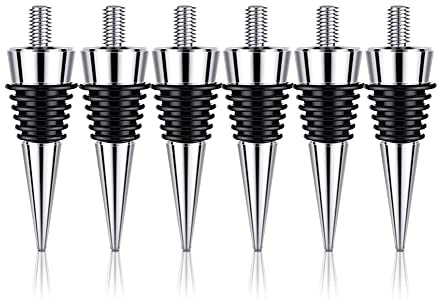 Barfeery 6 StüCk Flaschenverschluss Aus Metall, Leer, Zinklegierung, Weinflaschenverschluss-Set, Wiederverwendbar, Weinretter, Korken, Flaschenverschluss-Set