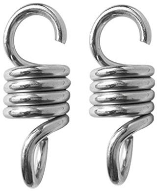 Nvzi 2 ganci di sospensione in acciaio con molla di estensione, adatti per altalena, amaca e sedia da giardino