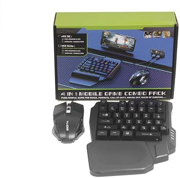 Set Gamer de Teclado y Mouse Inalámbrico con Adaptador Bluetooth, Soporte para Celular, Compatible con Android e iOS