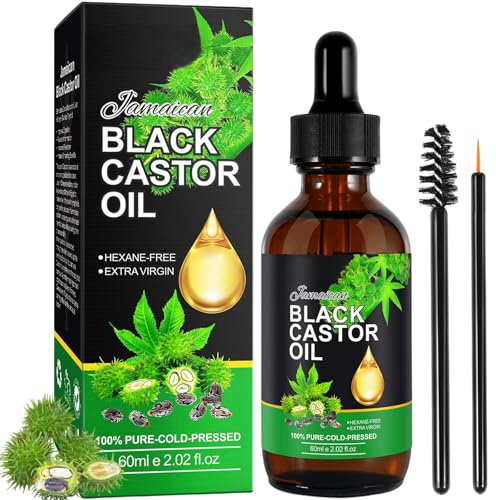 Pure Jamaican Black Castor Oil - Essential for Hair Growth and Skin Moisturization - 100% Pressed Oil - 60ml, Skin & Hair Care