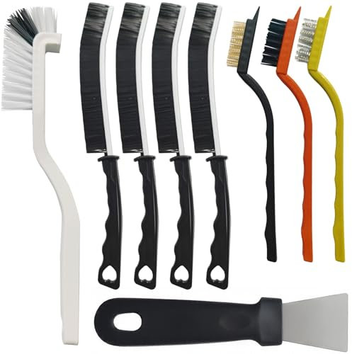 IBOPUXIU Cepillo Limpiador de Juntas con Cerdas Duras Multifuncional, Juego de Cepillos Limpiadores de Lechada, para Limpieza Profunda y Ranuras, Baño, Azulejos, baño y Cocina