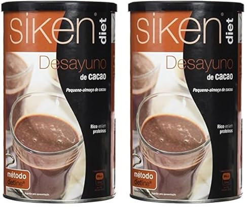 Siken Diet Desayuno de Cacao Hiperproteico e Hipocalórico para el Control de Peso - 400 g (Paquete de 2)