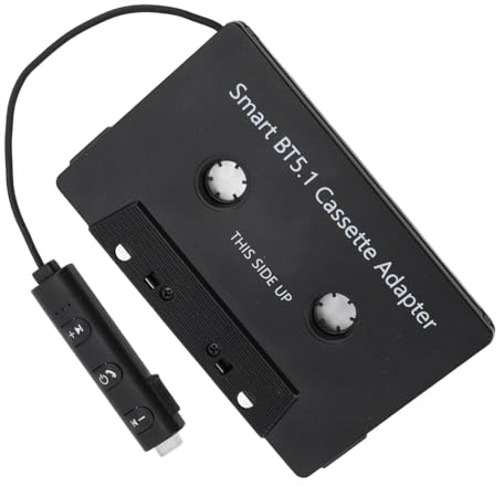 Pqahffowr Receptor de casete sin Bluetooth Audio de coche, Bluetooth 5.1 Cassette Audio Estéreo de Coche Casete de Convertidor de Banda de Vehículo Instalación Fácil
