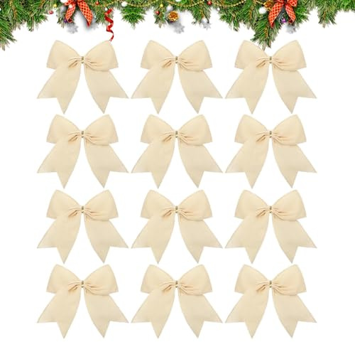 Weihnachtsbaumbögen | Geschenkschleifen aus Samtband, 15,2 cm, 12 Stück, Weihnachtsbaumschleifen, Vintage-Samtschleifen, für Verpackungsbox, Basteln, Handwerk, Urlaub, Party