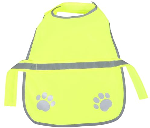 Happyyami Gilet Riflettente per Cani in Poliestere Verde Fluorescente, Regolabile e Traspirante per Passeggiate Notturne e Attività All'aperto, Adatto a Cuccioli e Taglie Piccole