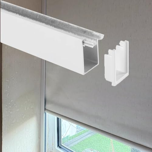 100 % mörkläggande ljusblockerande remsor, 2 st metall U-kanal ljusblockerare spår för rullgardiner, mörkläggande rullgardinssidoremsor (32 tum/81,2 cm)