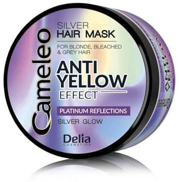 Cameleo - Silber-Tönungsmaske - Kein Gelb-Effekt - Lila Behandlung & Farbschutz für blondes, graues, weißes Haar - Platin-Töne - UV-Schutz - keine Parabene - 200 ml