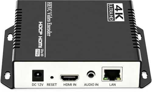 H.265 H.264 4K HDMI till IP nätverksvideo kodare, 1080P HD video ljudkodare stöder RTSP RTMPS UDP HLS SRT HTTP WebRTC IC, för IPTV, Live Streaming, YouTube, Facebook, OBS, ONVIF NVR, etc.