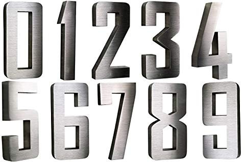 a Buchstabe Hausnummer Edelstahl 3D rostfrei witterungsbeständig 15cm Hoch 0 1 2 3 4 5 6 7 8 9 a b c d erhältlich (a)