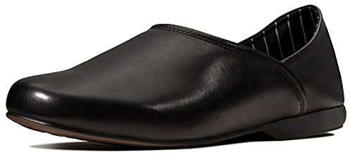 Clarks Mens Smart Everyday House Slippers Harston Elite - Black Leather - UK Size 10G - EU Size 44.5 - US Size 11M