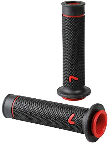 Lampa 90580 Sport-Grip, manopole per Manubrio Moto universali Set 2 Pezzi Destra e Sinistra in Gomma- Rosso