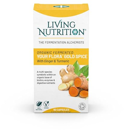 Organic Your Flora Gold Spice (60 Caps) - Contains Organic Turmeric and Ginger - High in Antioxidants and Polyphenols