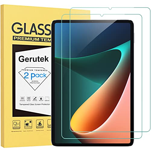 Gerutek 2 Piezas Protector Pantalla para Xiaomi Mi Pad 5/Mi Pad 5 Pro 11 Pulgadas 2021, Dureza 9H, Ultra transparente, Antiarañazos, Antihuellas Protector Cristal Templado para Mi Pad 5/Pad 5 Pro 11