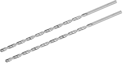 sourcing map 2 Stk HSS Spiralbohrer (Hochgeschwindigkeitsstahl) Extra lange Twist Bohrer 5mm Bohrdurchmesser 250mm Länge