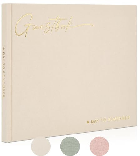 ZICOTO Beautiful Wedding Guest Book for Your Wedding Reception - Simply Elegant Guestbook to Sign in - The Perfect Wedding Or Baby Shower Guest Book and Addition to Your Big Day