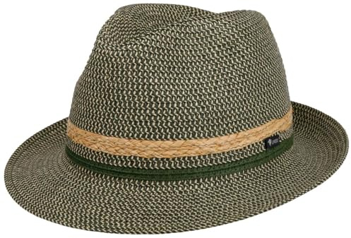 Lipodo Costanzo Bogart Fedora Straw Raffia Striped Lightweight Made in Italy Men Summer