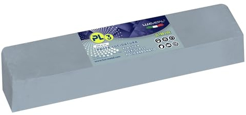 Lux Metal Pasta abrasiva ultrafina PL3 de 1 kg para plástico, plexiglás y policarbonato, eliminación de arañazos y pulido, pulido profesional, ideal para faros de coche y motocicleta