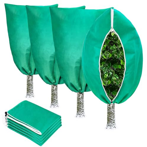 Hysagtek Garden Fleece Plant Frost Protection 4 Pack 80 X 120cm Plant Fleece Frost Protection 80gms Plant Covers Freeze Protection Winter Garden Fleece Plant Frost Protection Garden Fleece Bags