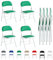 mcc direct Set of 4 Folding Chairs, Faux Leather Foldable Chairs with Metal Frame and Padded Seat, Easy to Fold and Store for Home, Office, Dining and Reception (Green)