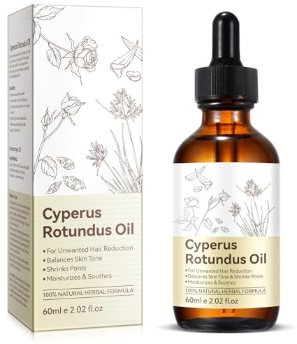 Cyperus Rotundus Oil for Hair Removal, 100% Natual Cyprus Rotundus Oil Cypress Oils Hair Inhibitor, Reducing Body Hair Growth, Moisturizes & Soothes Skin, Shrink Pores, For All Skin Types, 2.02 Fl.Oz