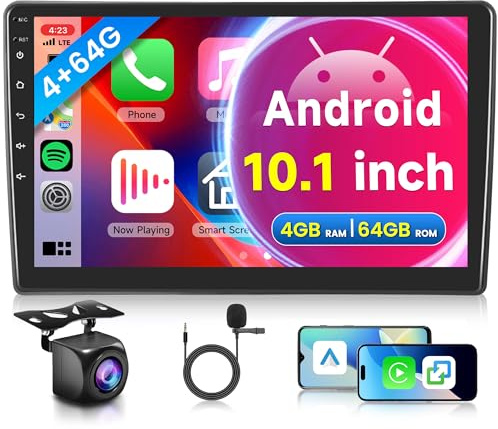4G+64G trådlös CarPlay Android bilradio 2 DIN för Citroën C5 2008-2017, 10-tums pekskärm med trådlös Android Auto-navigering, GPS, WiFi, Mirror Link, Bluetooth, FM/RDS/32 EQ/USB/SWC, backkamera