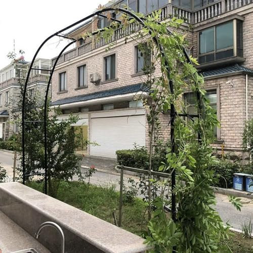 KKTX Grande Arc de Jardin métallique pour l'escalade de Plante Large 1,4 m 1,8 m 2,4 m 3 m 3,5 m, Rose Robuste Rose pergola en Treillis extérieur arcBlack,1.2x2.2m