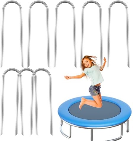 a U per terra, per tenda da campeggio, in metallo resistente, a forma di U, per trampolino, recinzione, tenda da giardinaggio, set da 8