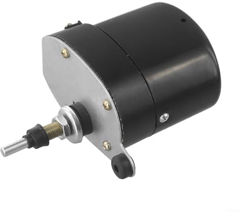Motor y kit de limpiaparabrisas eléctrico para barcos, caravanas, tractores, rango de limpieza ajustable de 45 a 120°, accesorio de repuesto negro para todo tipo de clima (motor)