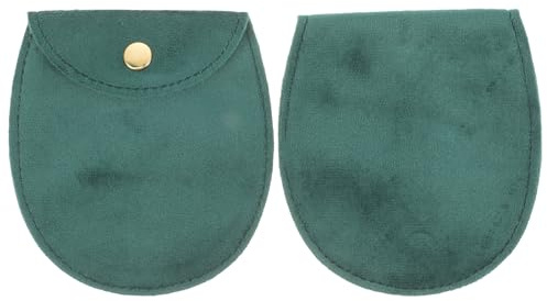 Ciieeo Borsa Porta Orologio da Tasca Portatile e Protettiva Contro Graffi e Sporco 2 Pezzi Verde Stile Retrò per Conservare Orologi da Tasca