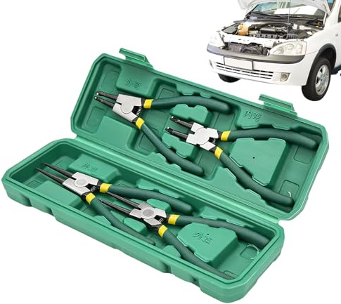 Juego De Alicates Para Anillos De Seguridad: Pinza De Control De 29 X 10,5 X 4,5 Cm, Estructura De Aleación De Cromo Vanadio, Mecanismo De Seguridad Asistido Por Resorte Con Extracción De Exter