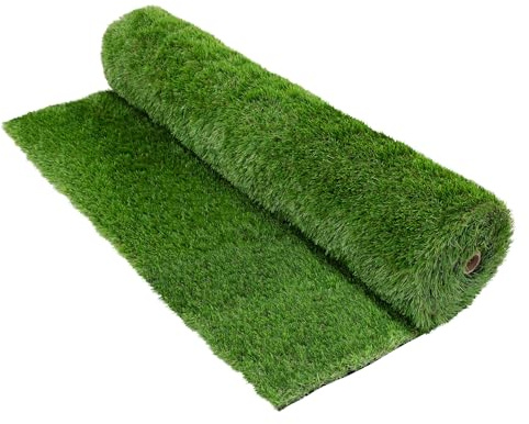 ECD Germany konstgräs rulle 100x600 cm 6 m² grön väderbeständig UV-beständig vattengenomsläpplig mjuk naturtrogen realistisk balkong terrass trädgård lätt att installera underhållsfri hög kvalitet