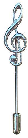 Épingle de Revers Clé de Sol, 7 cm, Fait Main en Étain par William Sturt chez les Étains de Jumilhac
