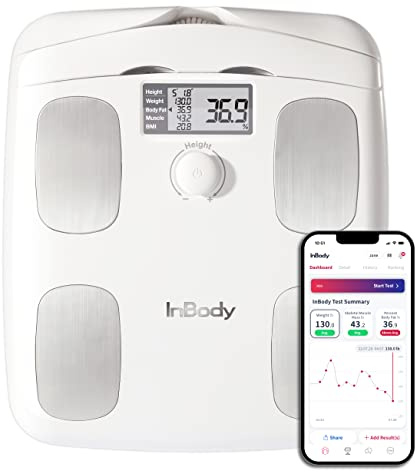 InBody Dial H20 - Bilancia per il grasso corporeo InBody per peso corporeo, percentuale di grasso e massa muscolare, accessorio da palestra, per uomini e donne, misuratore di grasso corporeo