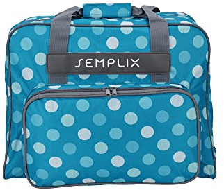 SEMPLIX Nähmaschinentasche Polka Dots 45x34x24 | stabile Transport und Aufbewahrungs Tasche in vielen frischen Farben, für alle gängigen Haushaltsnähmaschinen